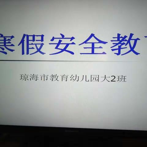 快乐假期，安全伴我行！——大二班假期安全教育活动