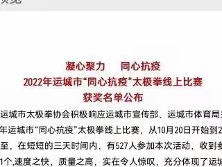 2022年运城市“凝心聚力 同心抗疫”线上太极拳比赛之闻喜太协