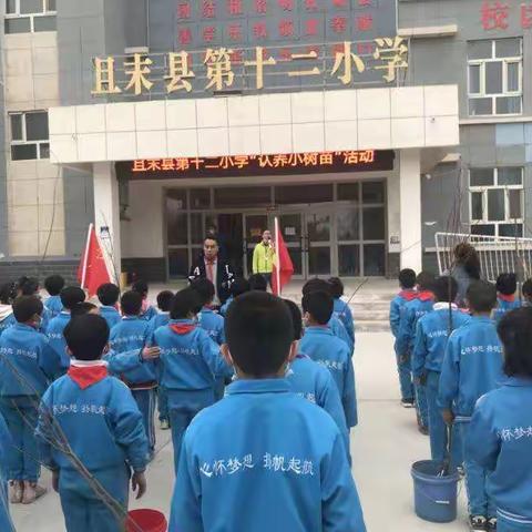 中华文化润校园，中华民族共同体意识润心田！且末县第十二小学开展“我与小树共成长，认养小树苗”活动！