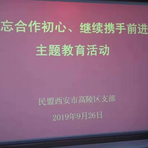 民盟西安市高陵区支部召开“不忘合作初心、继续携手前进”主题教育活动