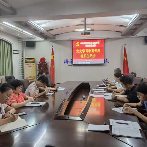 海南省第三卫生学校行政后勤党支部党史学习教育专题组织生活会会议