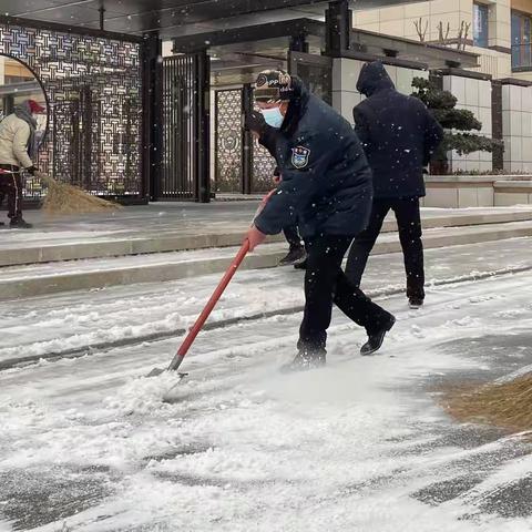 物业扫雪   情暖业主