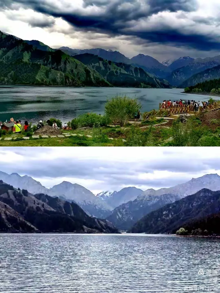 新疆天山天池全景图视频