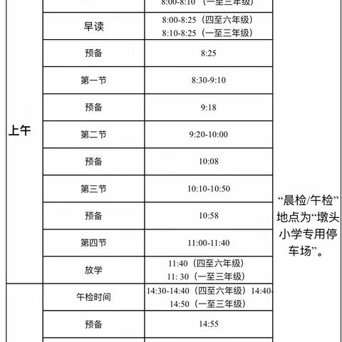 墩头小学2020年春季学期返校复学工作指引（家长、学生篇）