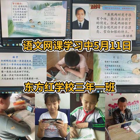 春来勤学早，停课不停学，东方红学校三年一班空中课堂第十一周