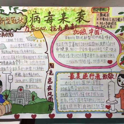 阿左旗第六小学二（3）班的同学们为武汉加油！为中国加油(ง •̀_•́)ง