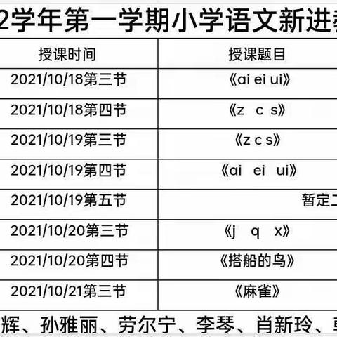 【“双减”进行时】聚焦课堂抓教研  听评课中促成长——小学语文新进教师汇报课