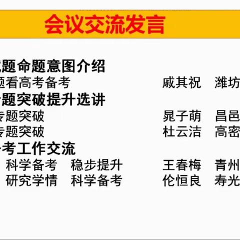 2020年潍坊市高三一模试题分析及专题突破网上研讨会