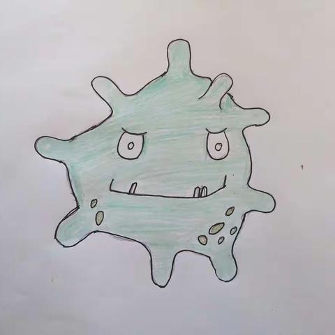 高坦中心幼儿园，小班美术——《画病毒》
