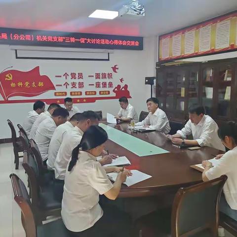 唐河县局（分公司）各党支部召开“三转一促”大讨论活动交流会