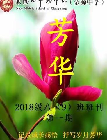 金源中学2018届八（9）班 班刊  芳华   第一期