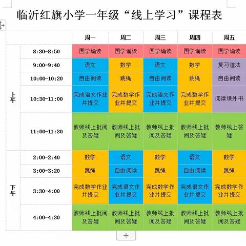 临沂红旗小学一年级十八班 停课不停学，我们在成长！