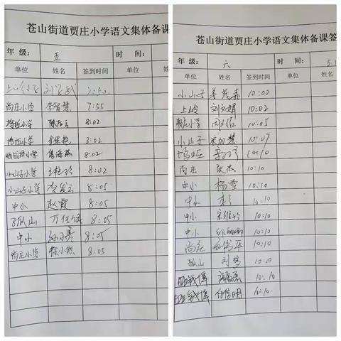 “聚”集体智慧 “备”精彩课堂-----苍山街道贾庄小学语文集体备课活动