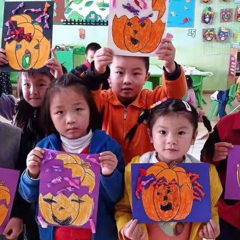 石塘学校中心幼儿园大一班万圣节手工🎃