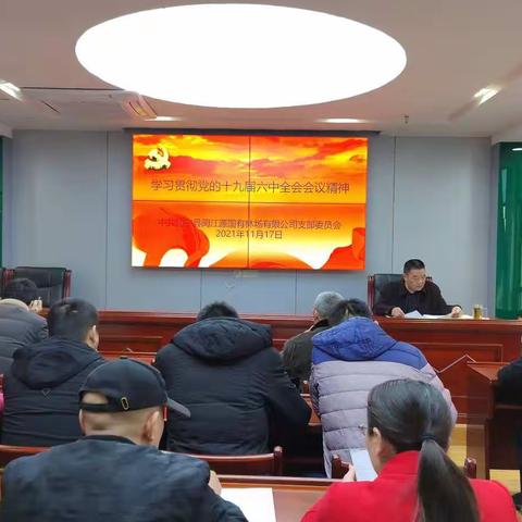 中共建宁县闽江源国有林场有限公司支部委员会传达学习贯彻党的十九届六中全会会议精神