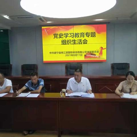 建宁县闽江源国有林场有限公司党支部召开党史学习教育专题组织生活会