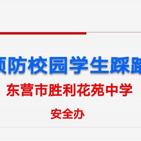 “防踩踏，保安全”——东营市胜利花苑中学防踩踏安全教育活动