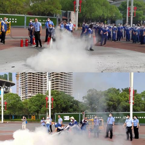 武汉分公司保洁组2022年三季度“学强夯提消防安全学习演练”