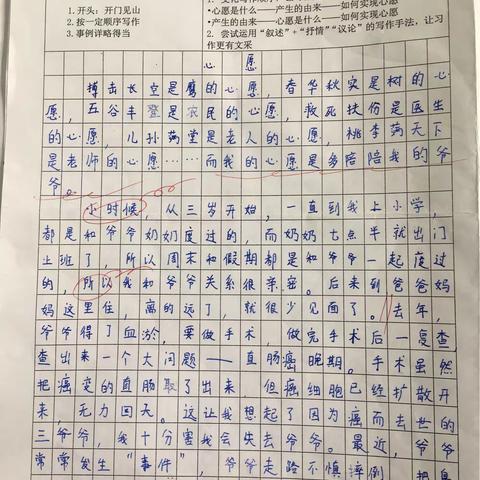 六（1）班第二单元习作《心愿》优秀作文展示