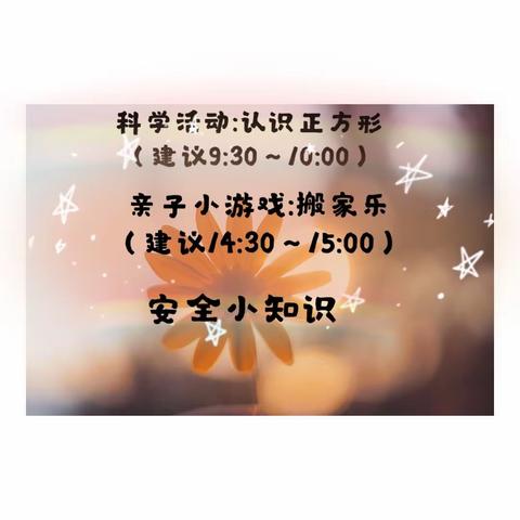 坂面中心幼儿园“停课不停学”之小班段3月13日亲子教学