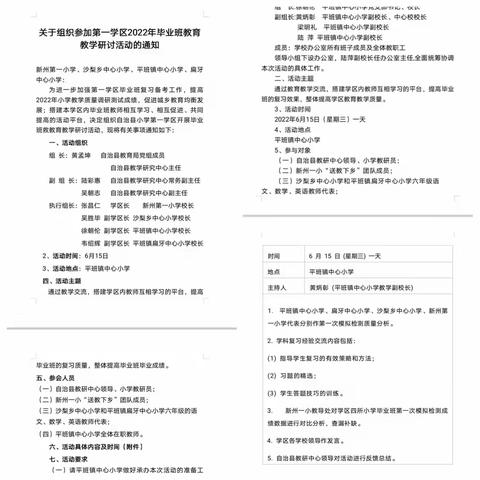 突破壁垒，精诚共进—————小学第一学区2022年毕业班﻿教育教学质量提升研讨活动