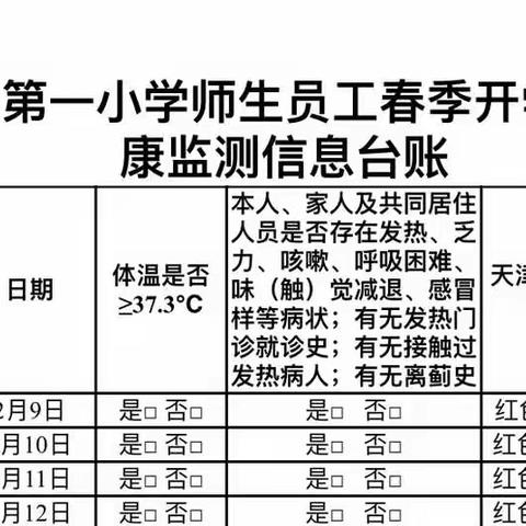 蓟州区第一小学幼儿园——大二班2022年春季开园告知书