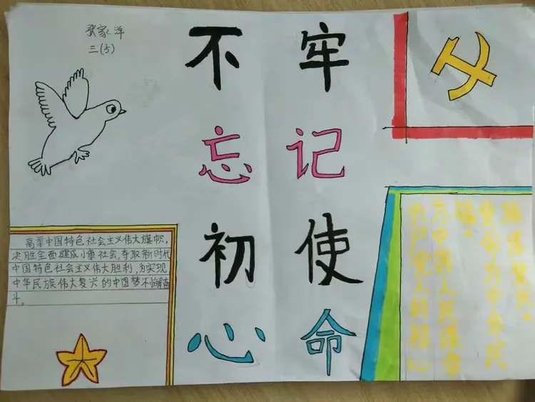 2017级5班"不忘初心,牢记使命"手抄报获奖名单
