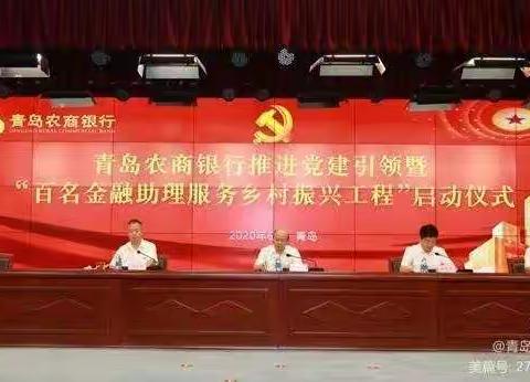 青岛农商银行金融助理服务乡村振兴工程启航篇