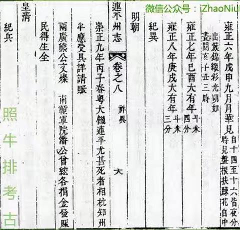 《连平州志》卷之八：祥异，丰收.饥荒.旱涝.兵事