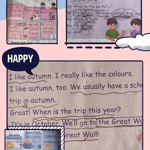 Unit3 My school calendar单元小结(写给家长和孩子们)