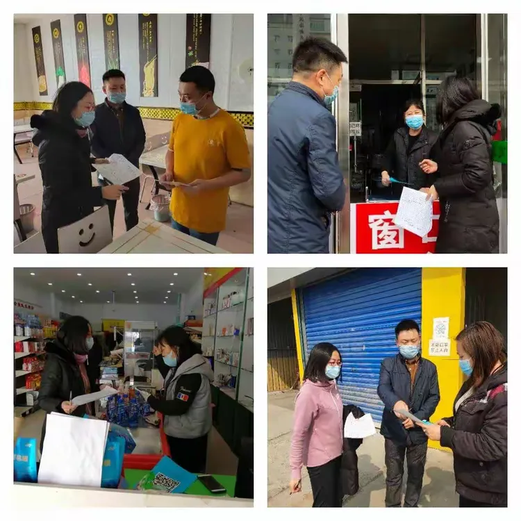 召开润泽园复工复产帮扶会议宣传小分队挨家挨户发放疫情防护知识手册