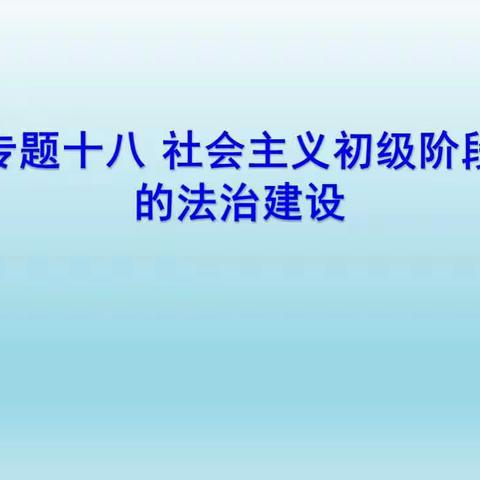 九年级专题复习专题十八 社会主义初级阶段的法治建设