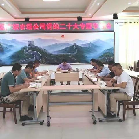 海垦广坝农场公司召开党的二十大专题学习会