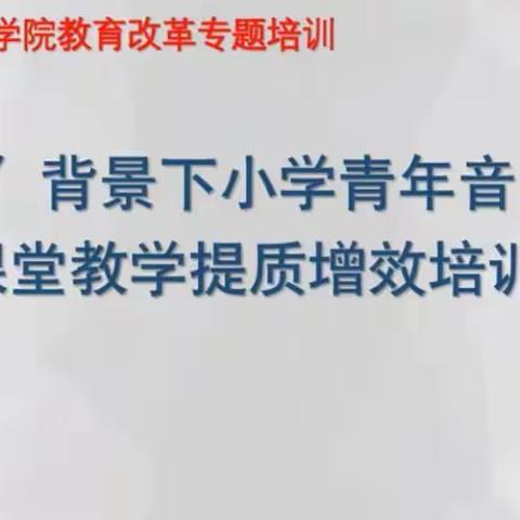 “双减”青年教师音乐课堂教学提质增效培训——讲座学习录