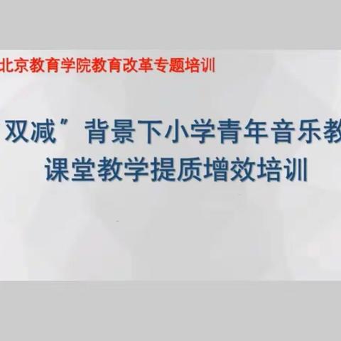 “双减”青年教师音乐课堂教学提质增效培训——“艺术社团组建与排练”专题讲座