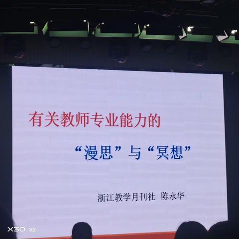 陈永华《有关教师专业能力的漫思与冥想》