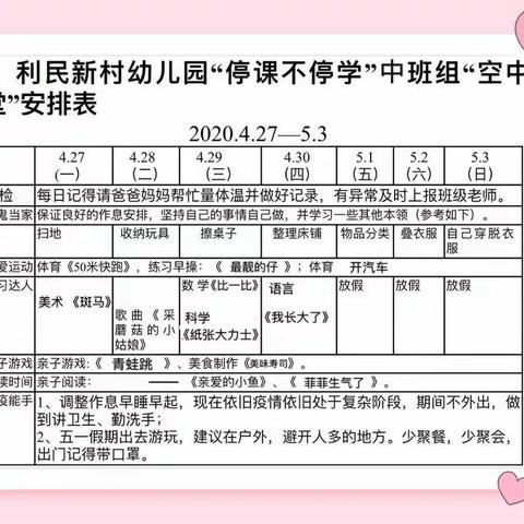 停课不停学—利幼中班组“空中课堂”