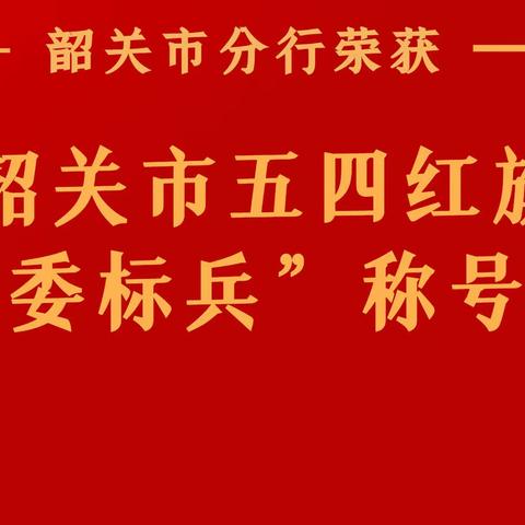 韶关分行团委荣获“韶关市五四红旗团委标兵”称号！