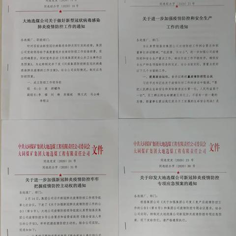 科学防治  精准施策                         ——煤炭洗选大地选煤公司致全体       员工的倡议书