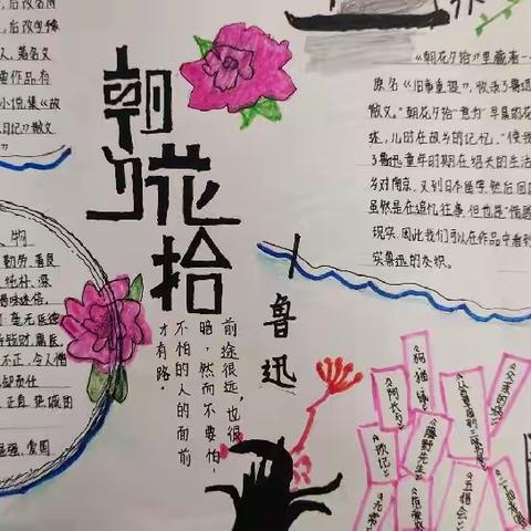 我与鲁迅比童年——县直初中224班《朝花夕拾》优秀手抄报展