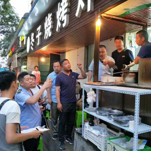 太西街道食药站配合多部门对辖区烧烤店油烟净化设备进行检查