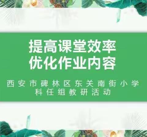 【碑林教育•东关南街】“提高课堂效率，优化作业内容”—东关南街小学科任组教研活动