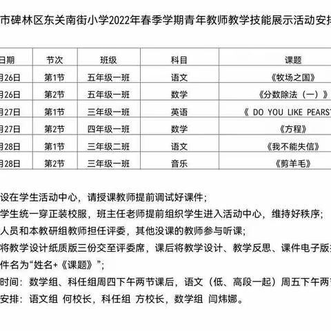 恰逢青春正激扬——碑林区东关南街小学青年教师教学技能展示活动