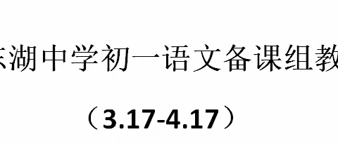 深圳市东湖中学初一语文备课组教学计划