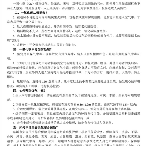 垛庄镇中心学校小学部——防一氧化碳中毒安全教育活动