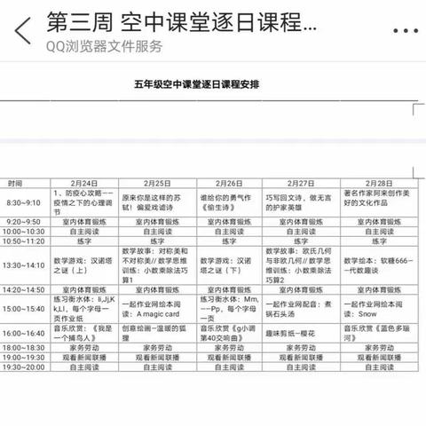 南通高新区小学五年级（8）班“停课不停学，师生共行动”