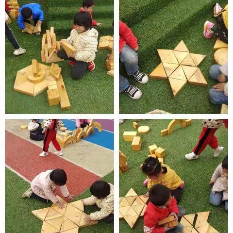 🌹临沭县玉山镇东官幼儿园中班--户外搭建活动玩积木🌹