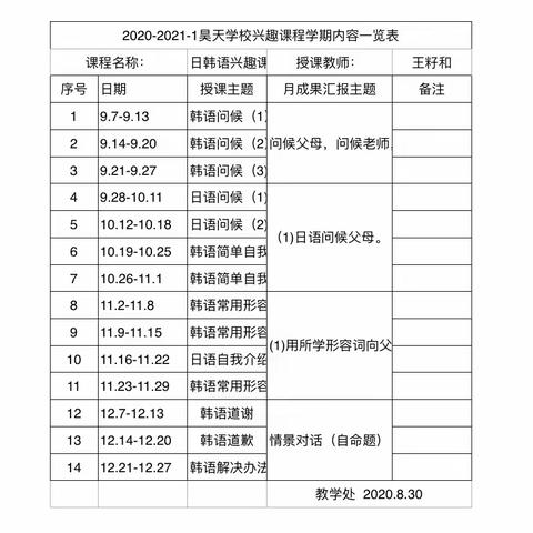 新学期一切从“新”开始——昊天学校日、韩语兴趣课程阶段总结