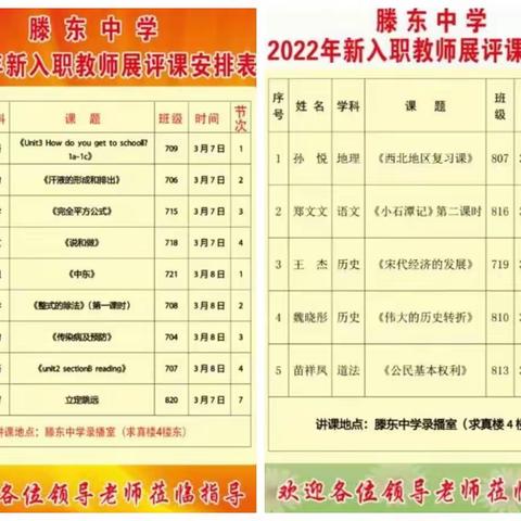 三尺讲台  魅力绽放—滕东中学2022年新入职教师展评课活动