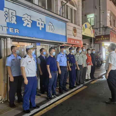 罗湖大队胡峦副大队长深入辖区东门街道开展消防安全夜查行动